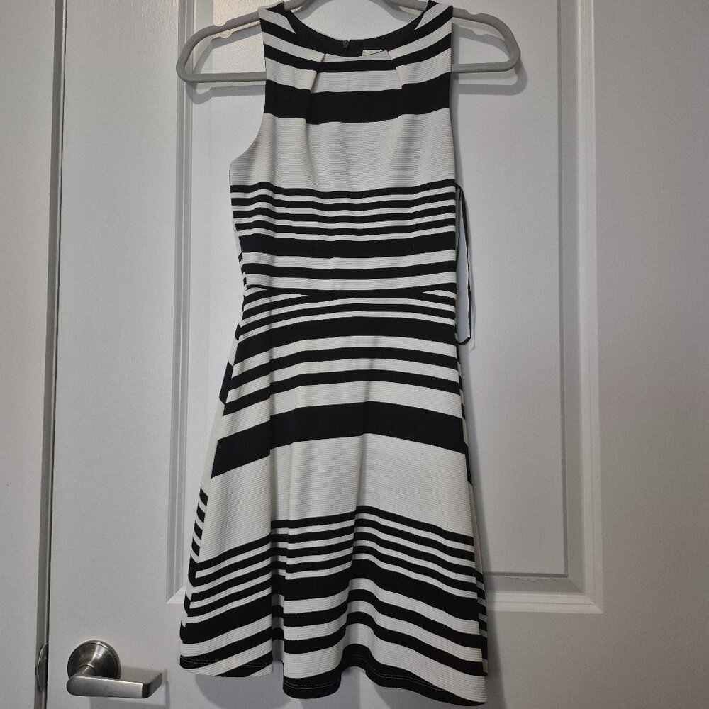 Monteau Black & White Striped Dress
